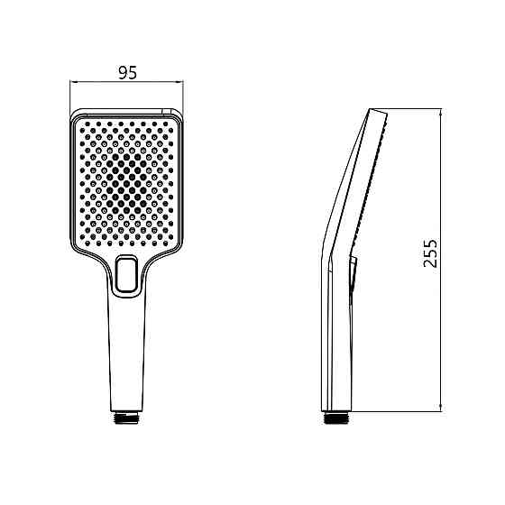 Лійка для ручного душу Qtap Rucni 140x95 мм прямокутна QTRUC125BLM45959 Black Matt Київ