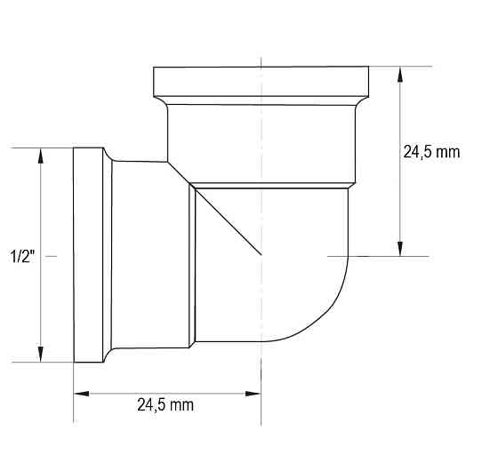 Кут ВВ Koer KF.L06F.WN - 1/2'' (Без нікелю) (KR3027) Київ