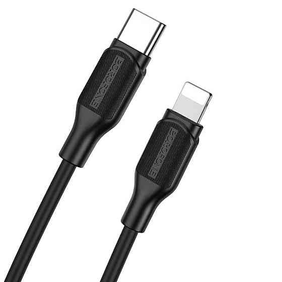 Кабель BOROFONE BX42 USB to iP 2.4A, 1m, silicone, TPE connectors, Black Киев