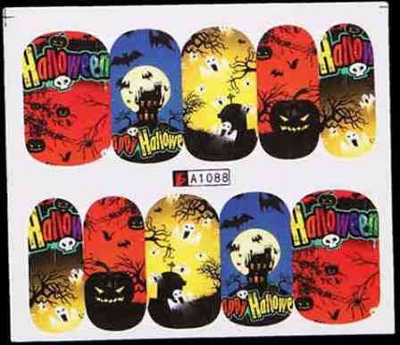 Наклейки для ногтей Хэллоуин рисунок 5 на 6 см разноцветный Киев