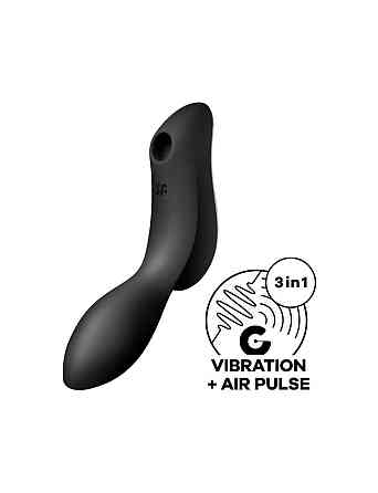 Вакуумный стимулятор с вибрацией Satisfyer Curvy Trinity 2 Black Sex Aura Киев