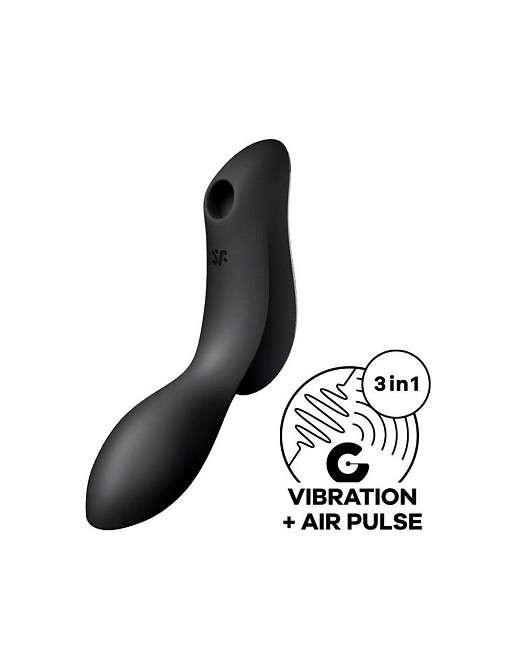Вакуумный стимулятор с вибрацией Satisfyer Curvy Trinity 2 Black Sex Aura Киев - изображение 1