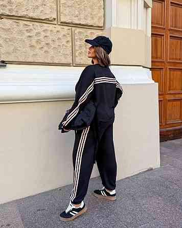 Жіночий стильний прогулянковий костюм двонитка Чорний, 56/58 Одеса