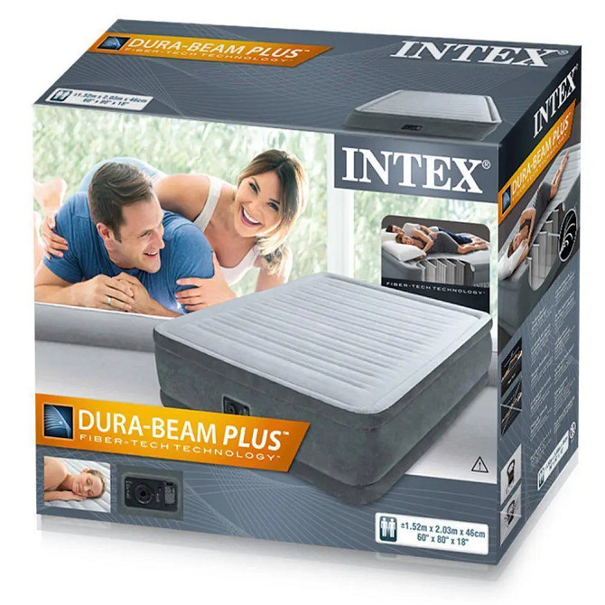Надувная двухместная кровать Intex со встроенным электронасосом 203 х 152 х 56 см. Киев - изображение 6
