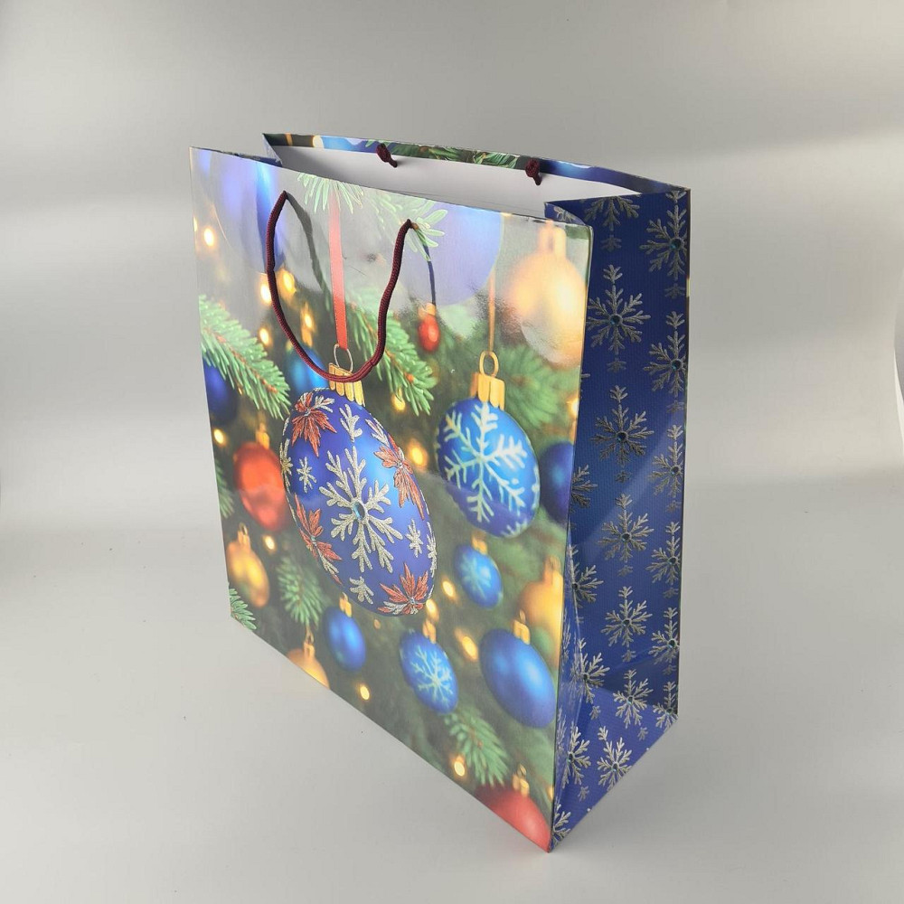 Новогодние, кортонный пакеты подарочные Супер 47x52x20-002) НГ (12 шт) Харьков - изображение 1