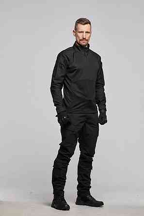 Армійські чорні чоловічі літні штани ,військові штани ріп стоп з наколінниками і липучками під коліно Львів