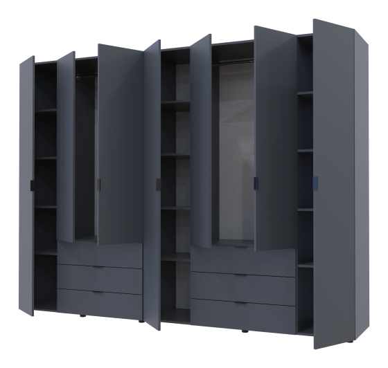 Комплект шаф для одягу Doros Гелар (2 шт.) 271,2х49,5х203,4 см Графіт (DRS-011121) Львів