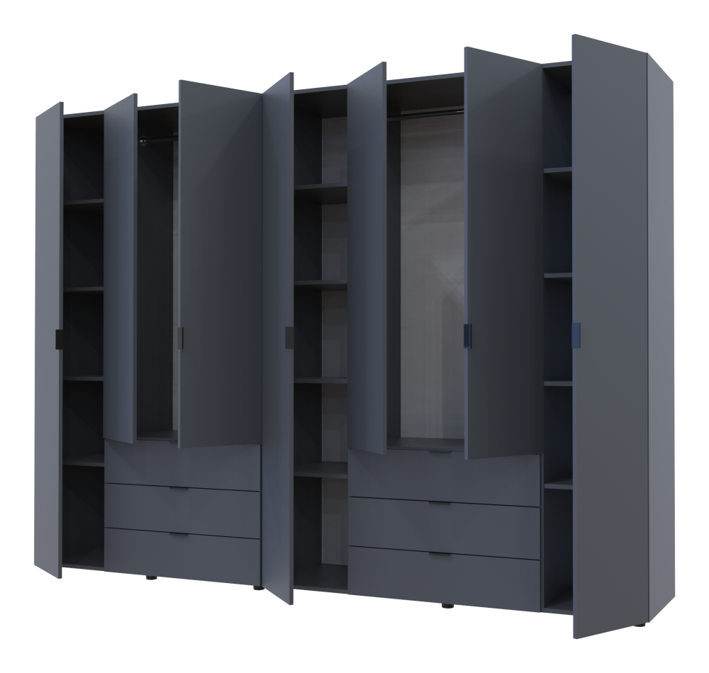 Комплект шаф для одягу Doros Гелар (2 шт.) 271,2х49,5х203,4 см Графіт (DRS-011121) Львів - фото 4