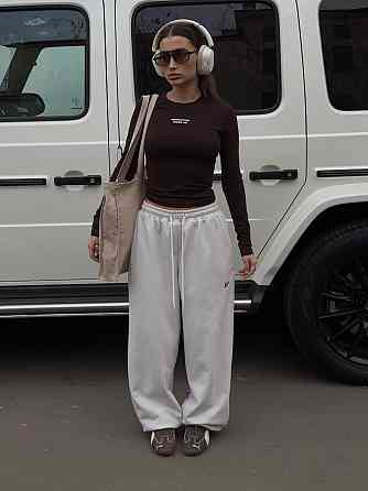 Жіночий стильний молодіжний лонгслів із написом турецький кулір Шоколад, 44/46 Одеса