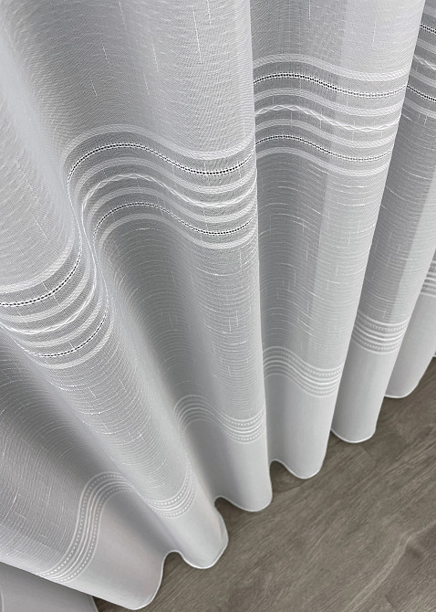 Тюль VR-Textil 1430т Мережка Лен Белый 250х270 см (42-0285) Киев - изображение 8