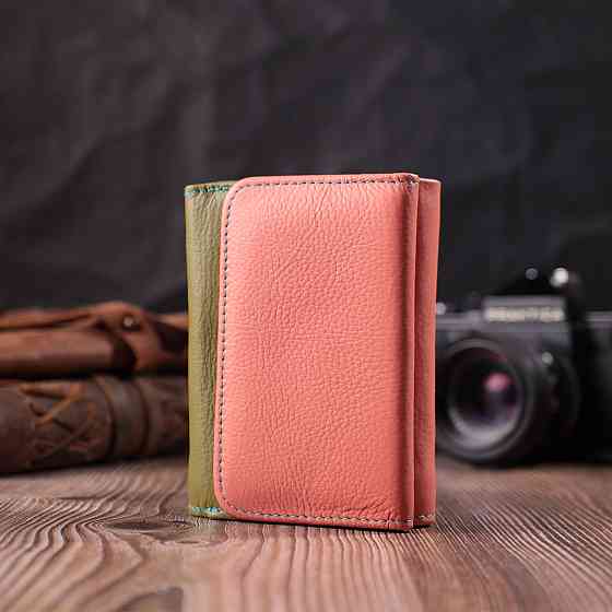 Гаманець для стильних дівчат із натуральної шкіри ST Leather 22494 Різнокольоровий Київ