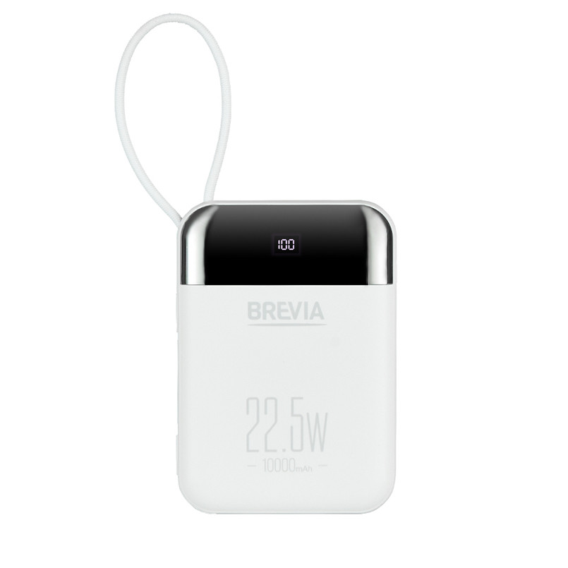 Повербанк (Power Bank) Brevia 10000mAh 22.5W Type-C+Lightning Cable, Li-Pol, LCD белый Львов - изображение 2