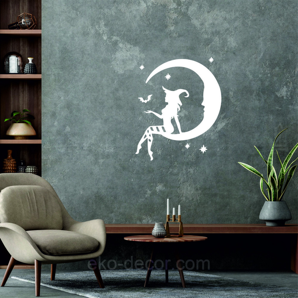 Декоративне настінне Панно «Ведьма на Місяці», Декор на стіну 50*42 см, Білий Київ - фото 6