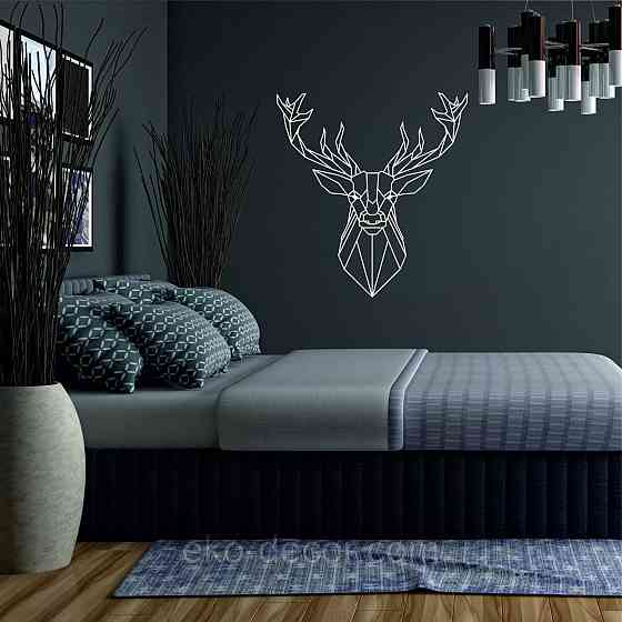 Декоративное настенное Панно «Олень», Декор на стену 50*46 см, Белый Киев