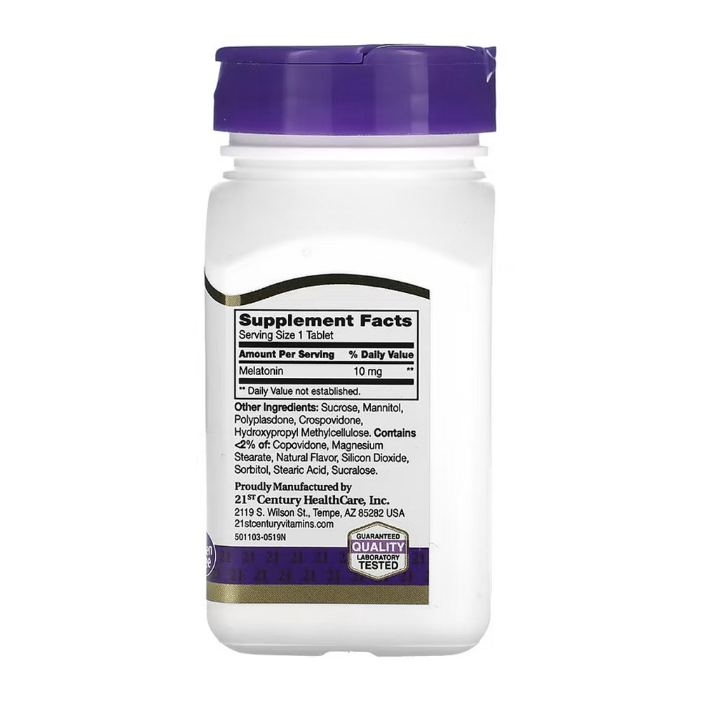 Мелатонін 21st Century Melatonin 10 mg Quick Dissolve 120 таб вишня Київ - фото 2