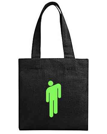 Чорний шопер з принтом у стилі Біллі Айліш | Сумка тканинна з неоновим символом Чернівці