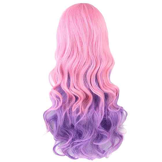 Длинный парик RESTEQ -70 см, розово-фиолетовый, волнистые волосы с косой челкой, косплей, аниме Киев