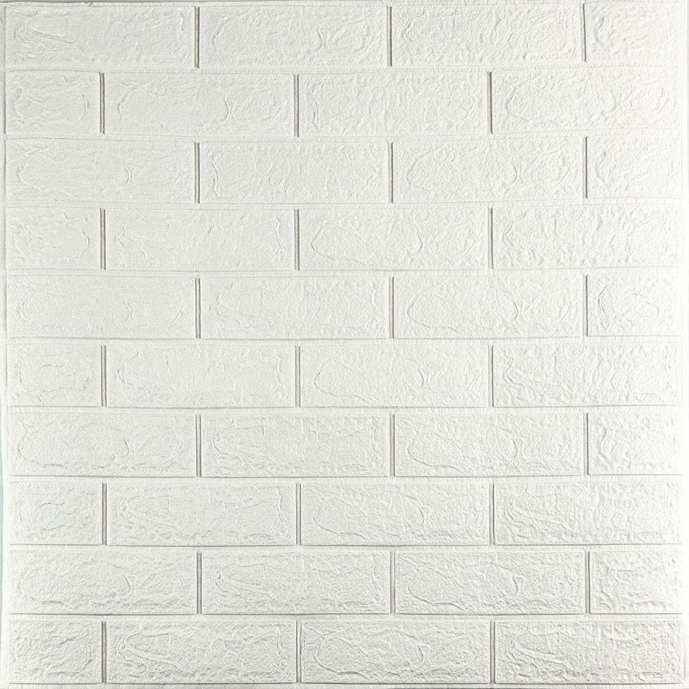 Біла самоклеюча 3D панель під цеглу Київ - фото 1