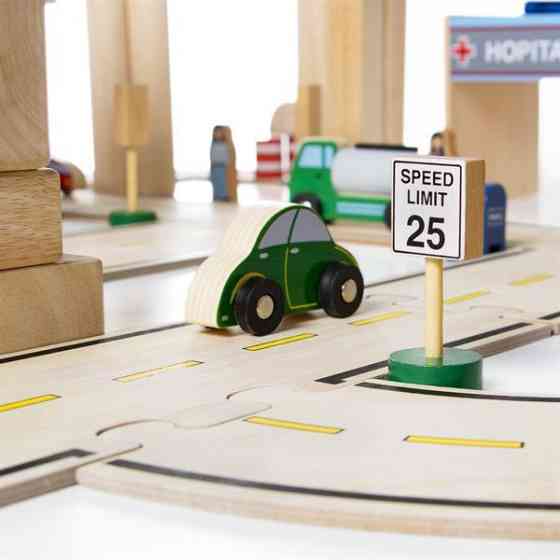 Набір вантажівок Guidecraft Block Play до дороги з дерева, 12 шт. (G6718) Харків