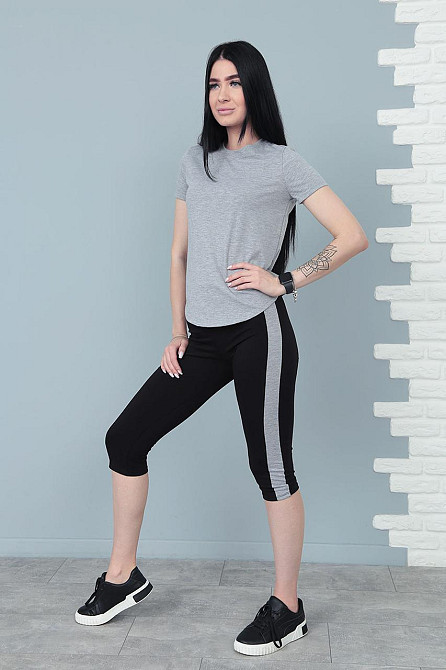 Спортивний костюм з бриджами "Dion" оптом | Батал Сірий, 54-56 Київ - фото 4