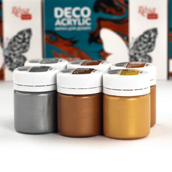 Набор акриловых красок для декора металлики 6×20мл ROSA ТАLENT Киев