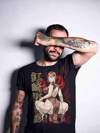 Футболка чоловіча з аніме принтом Магічна битва оверсайз (S/M/L) Чорний AnimeJ0509 Дніпро