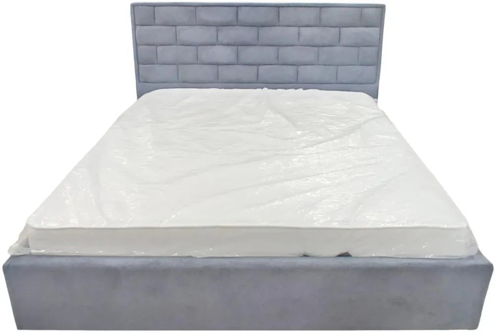 Ліжко BNB Двоспальне Littorio Comfort 160 x 200 см Simple З підйомним механізмом та нішою для білизни Сірий Київ - фото 1
