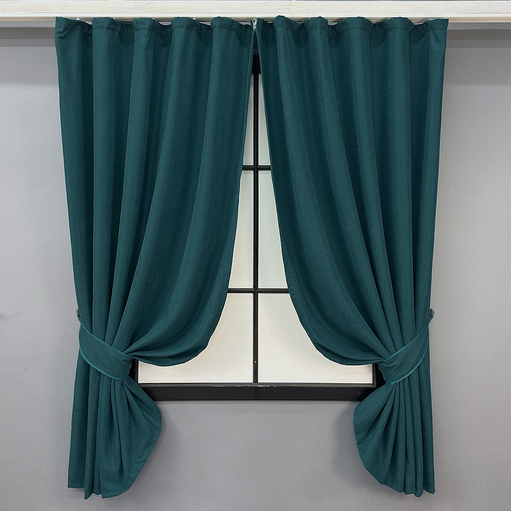 Комплект коротких штор VR-Textil Микровелюр Petek № 1506ш Лазурный 140х170 см 2 шт (35-0359) Киев - изображение 1