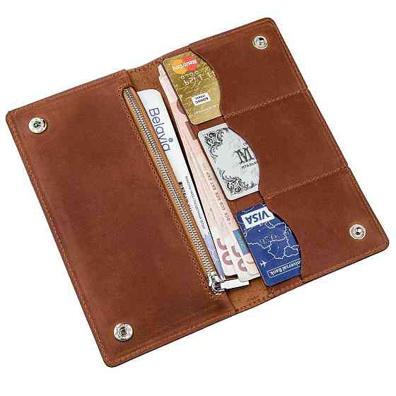 Гаманець чоловічий вертикальний матовий Рудий (SHVIGEL) Київ