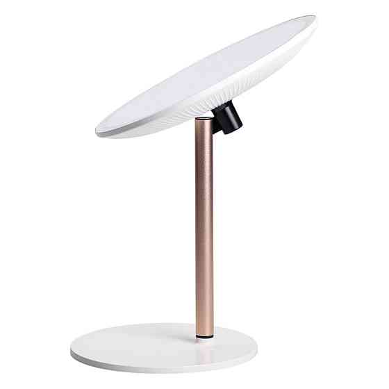 Yiwu Дзеркало косметичне з підсвічуванням кругле настільне Ø21 см для макіяжу Біле HP-10-7AW Коломыя