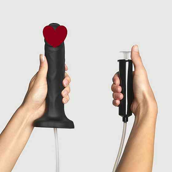 Фалоімітатор, що кінчає Strap-On-Me Squirting Cum Dildo Realistic Black, діам. 3,5 см, силікон Sex Aura Київ