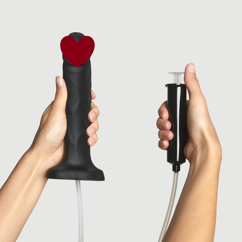 Фалоімітатор, що кінчає Strap-On-Me Squirting Cum Dildo Realistic Black, діам. 3,5 см, силікон Sex Aura Київ - фото 1