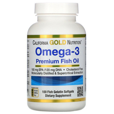 Жирні кислоти California Gold Nutrition Омега-3, риб'ячий жир преміальної якості, Omega-3, Premium F (MLI-00952) Вінниця - фото 1