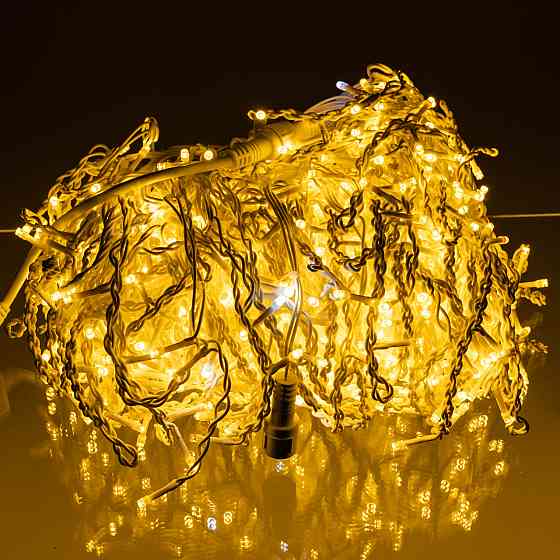 Гірлянда "Бахрома" 50 м, 600 LED, білий провід, жовте світло Київ