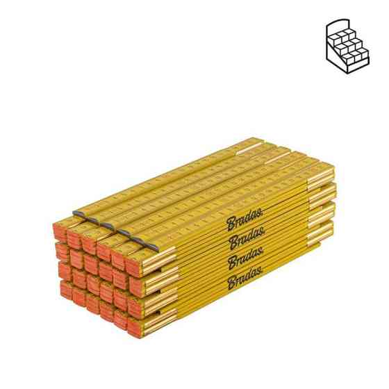 Лінійка розкладна, дерево, 1м, пружина, жовтий, DIY-MFW11YL/24BOX Київ