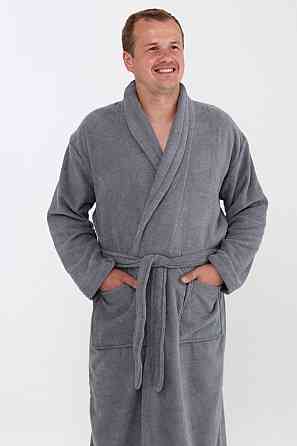 Мужской махровый халат Ideal Textile серый XL (56860516) Черновцы