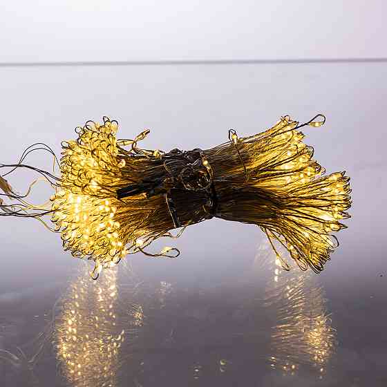 Garlando Новорічна гірлянда кімнатна штора роса Хвойна лапа 3х3 м 600 LED Жовте світло D600LED3 Коломия