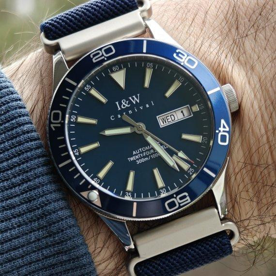 Годинник чоловічий механічний Carnival BlueMarine Nylon Strap 10 Bar (2 ремінці) Вінниця - фото 3