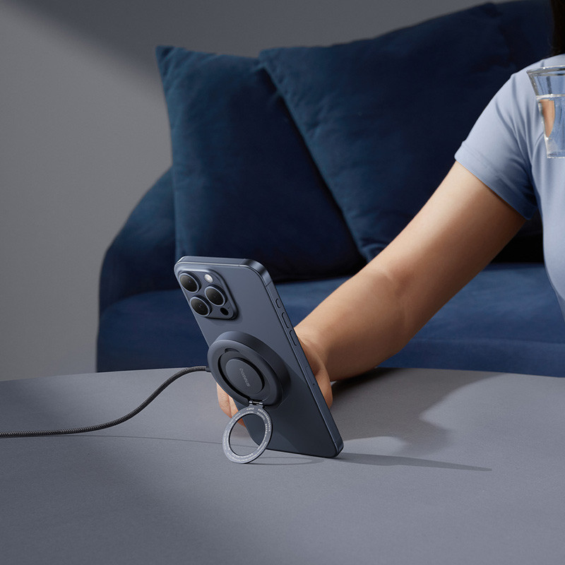 Бездротовий зарядний пристрій Baseus Simple Mini4 Magnetic Wireless Charging Stand Qi2 15W Universal Explorer Edition Cosmic Black Київ - фото 10