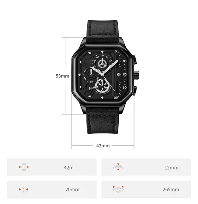 Наручные мужские классические часы Skmei 1963 Черный Винница - изображение 7