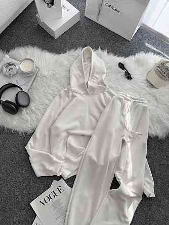 Жіночий стильний повсякденний костюм тринитка петля (без утеплення) Молочний, 46/48 Одеса