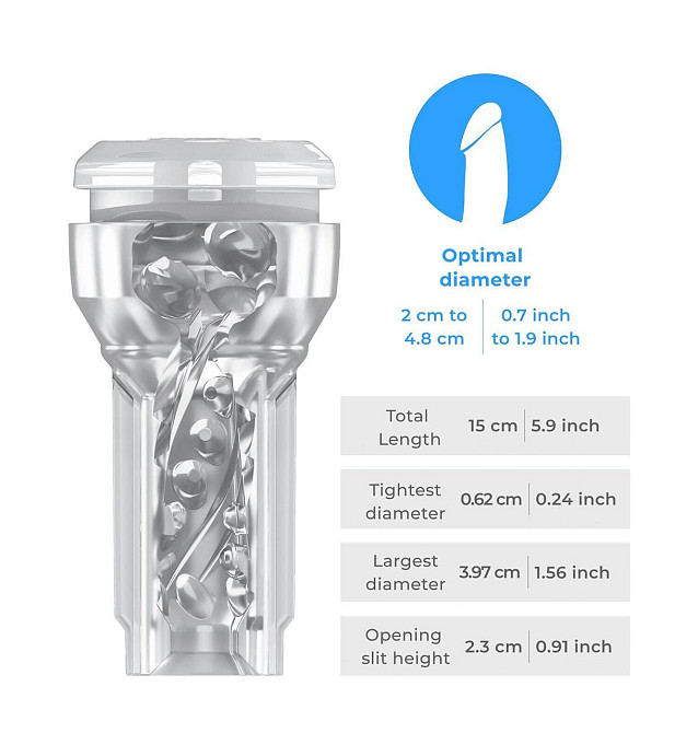 Мастурбатор Kiiroo Feel Pocket Crystal сумісний з PowerBlow Sex Aura Київ - фото 5