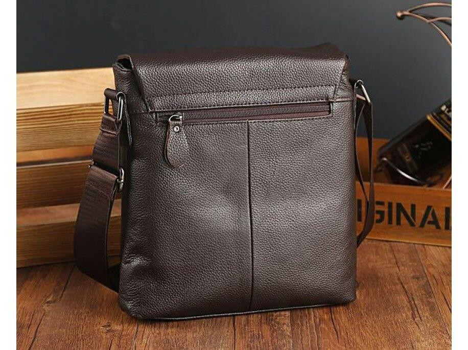 Сумка мессенджер Vintage 14577 кожаная Коричневая Киев - изображение 10