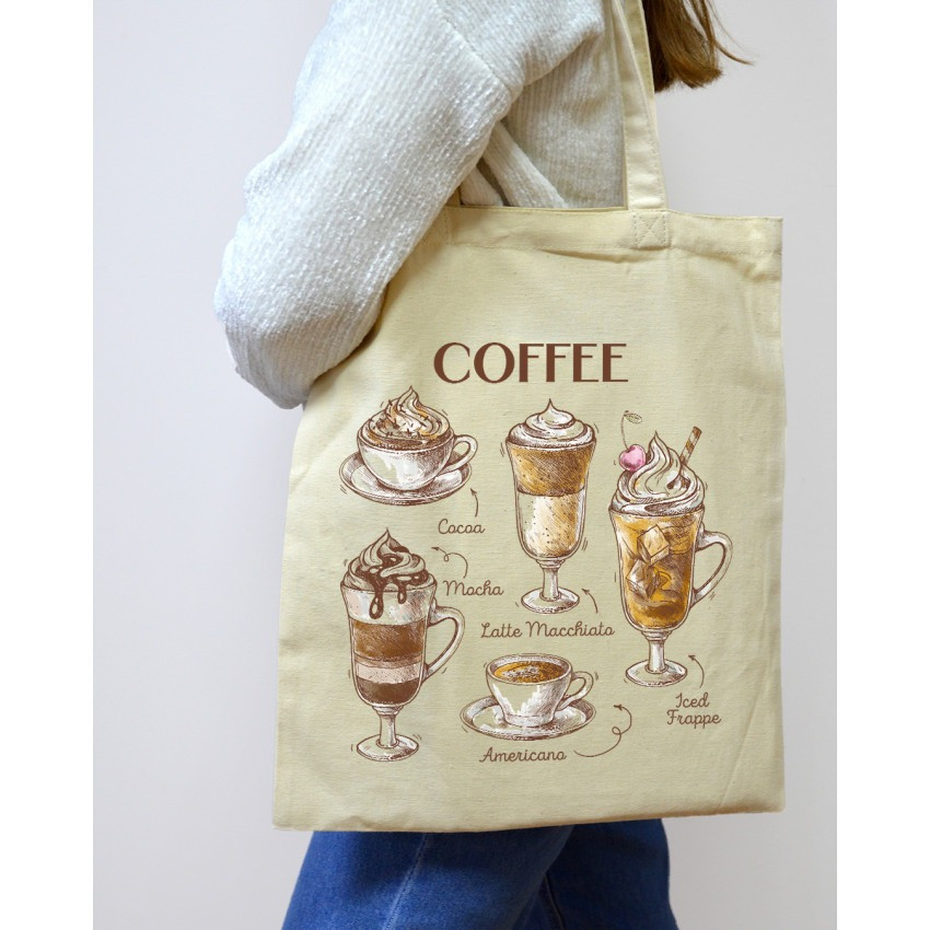 Екошопер BookOpt BK4067 "But first Coffee" бежевий Київ - фото 4