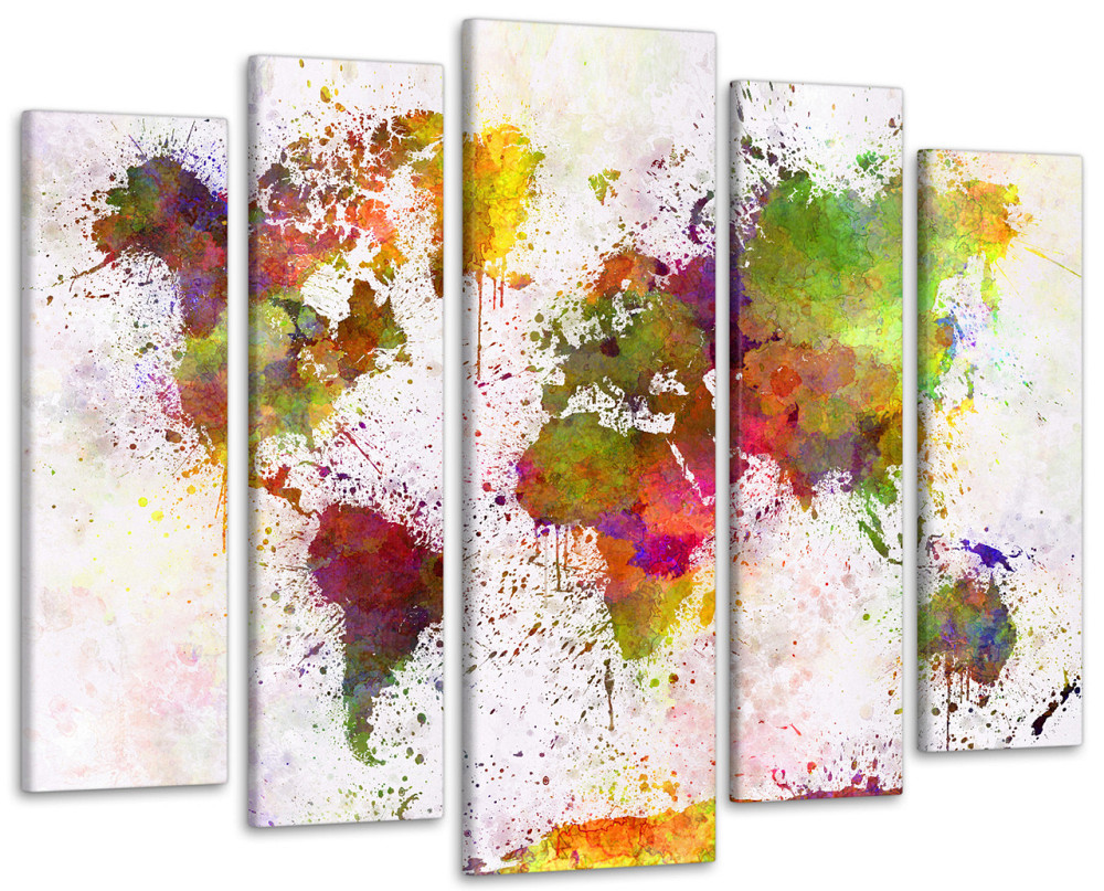 Модульна картина у вітальню / спальню Барвиста Карта світу Art-474_5 ( 80х118см ) Київ - фото 1