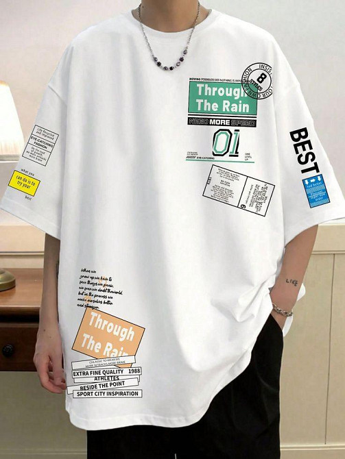 Футболка мужская с принтом  48 Белая 2664093554 Днепр - изображение 1