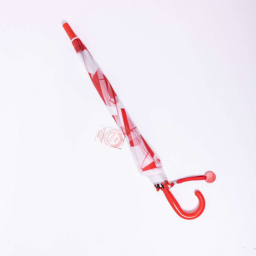 Дитячий напівавтоматичний зонт-трость червоний 82 см Київ - фото 2