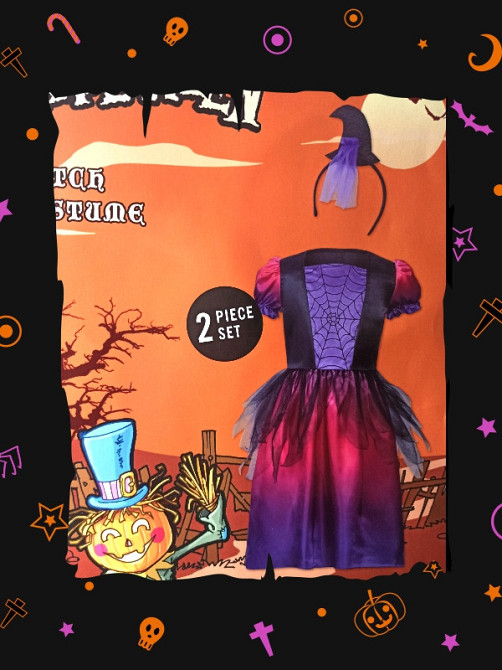 Дитяча сукня Відьми з обручем для дівчинки на Хелловін розмір 6-8 років фіолетове Київ - фото 1