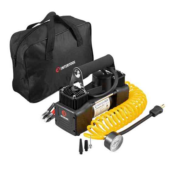 Компресор автомобільний INTERTOOL AC-0005 12В, 25 А, циліндр 2х30 мм, Потужний автомобільний компресор Львів