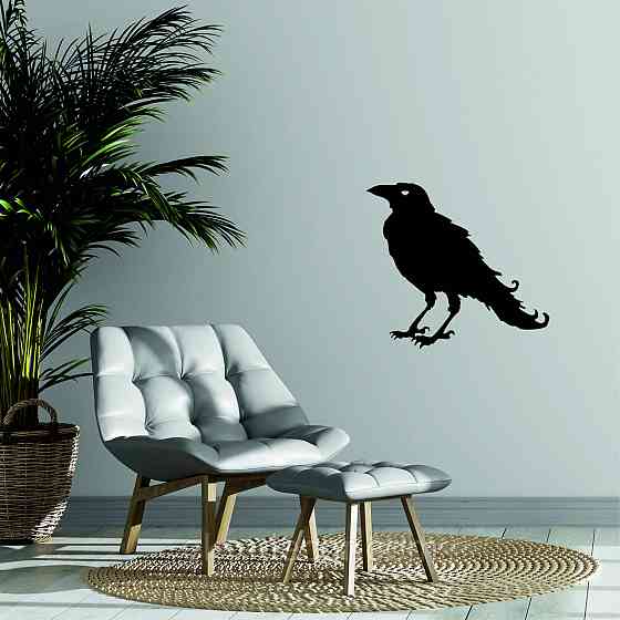 Декоративне настінне Панно «Ворон» Декор на стіну 90*81 см, Чорний Київ